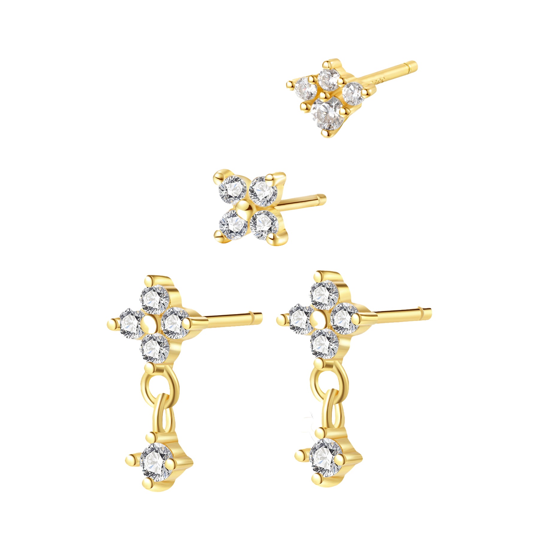 Gänseblümchen Ohrringe Set Sterlingsilber